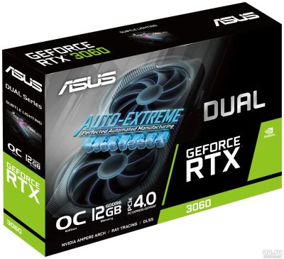 Лот: 18482373. Фото: 1. Видеокарта 12Gb RTX3060 Asus Dual... Видеокарты