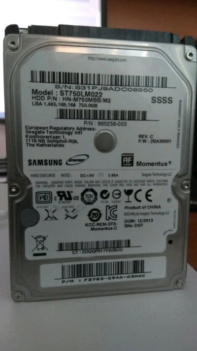 Лот: 12435444. Фото: 1. Жесткий диск ST750LM022 750Гб... Жёсткие диски (HDD)
