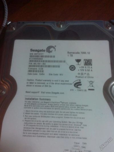Лот: 5745394. Фото: 1. Жёсткий диск Seagate ST31000528AS... Жёсткие диски (HDD)