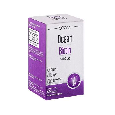 Лот: 25440330. Фото: 1. Orzax Ocean Биотин 5000 мг капсулы... Лекарства