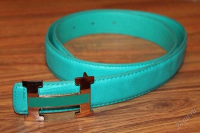 Лот: 2603979. Фото: 1. Ремень Hermes! бирюзовый. Ремни, пояса