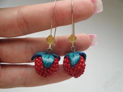 Лот: 565714. Фото: 1. Изделия из полимерной глины серьги... Серьги, каффы