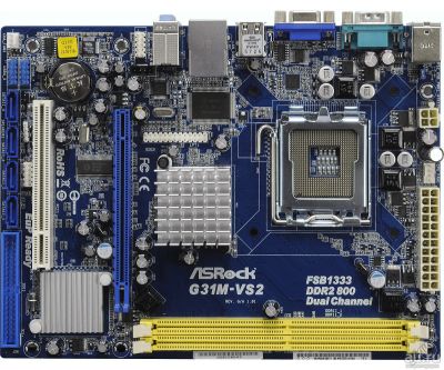 Лот: 8147803. Фото: 1. материнская плата ASRock G31M-VS2... Материнские платы