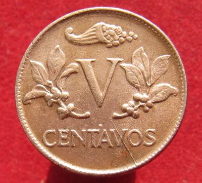 Лот: 16622856. Фото: 1. Колумбия 5 сентаво, 1973г. Америка
