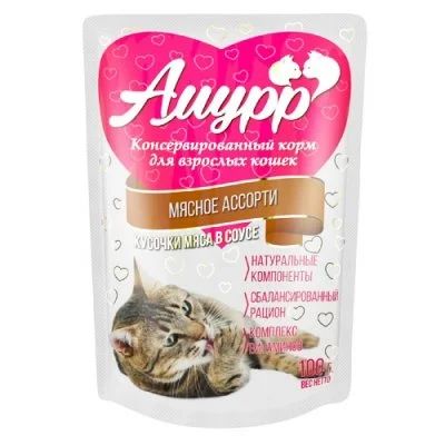 Лот: 14702279. Фото: 1. Амурр Мясное ассорти в соусе 100г... Корма