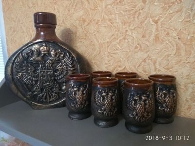 Лот: 12044505. Фото: 1. Графин + стопки. Кувшины, графины