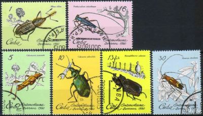 Лот: 16474759. Фото: 1. 1980. Куба. Насекомые. Полная... Марки