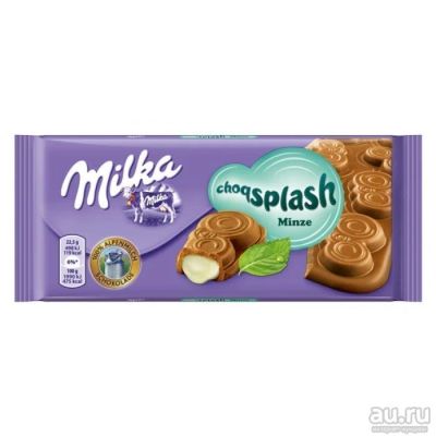 Лот: 8742892. Фото: 1. Milka Choq Splash mint (90 грамм... Шоколад, конфеты