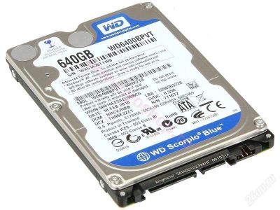 Лот: 2960366. Фото: 1. HDD 640 Western Digital WD6400BPVT. Жёсткие диски