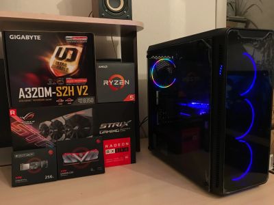 Лот: 17316483. Фото: 1. Игровой комп! Ryzen 5 1600 (6... Компьютеры в сборе