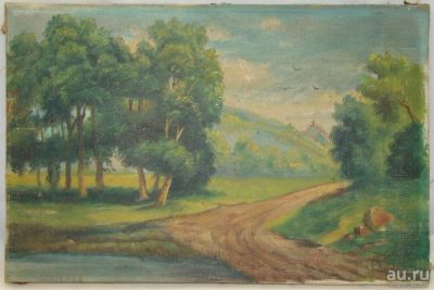 Лот: 12675941. Фото: 1. Картина старинная Пейзаж (X445... Другое (антиквариат)