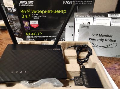 Лот: 24685916. Фото: 1. Роутер Asus RT-N11P b1. Маршрутизаторы (роутеры)