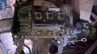 Лот: 9661637. Фото: 1. Двигатель 1KR-FE, 1л., с Toyota... Двигатель и элементы двигателя