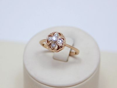 Лот: 13706423. Фото: 1. ЗОЛОТОЕ КОЛЬЦО С БРИЛЛИАНТАМИ... Кольца, перстни