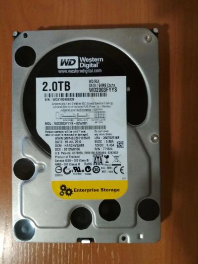 Лот: 10263486. Фото: 1. Western Digital RE4 2 Тб модель... Жёсткие диски (HDD)