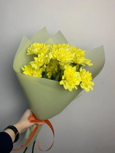 Лот: 25276085. Фото: 1. 4. Букет-комплимент из хризантем. Свежие цветы