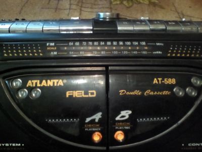 Лот: 16536942. Фото: 1. Двухкассетный магнитафон Atlanta-AT-588. Кассетные деки, магнитофоны