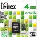 Лот: 14291798. Фото: 1. Карта памяти microSDHC Mirex 4GB... Карты памяти