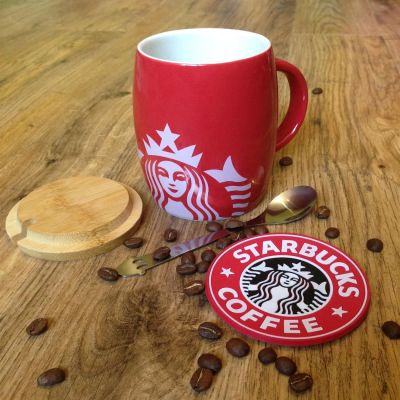 Лот: 3821716. Фото: 1. Starbucks кружка красная (керамическая... Кружки, стаканы, бокалы