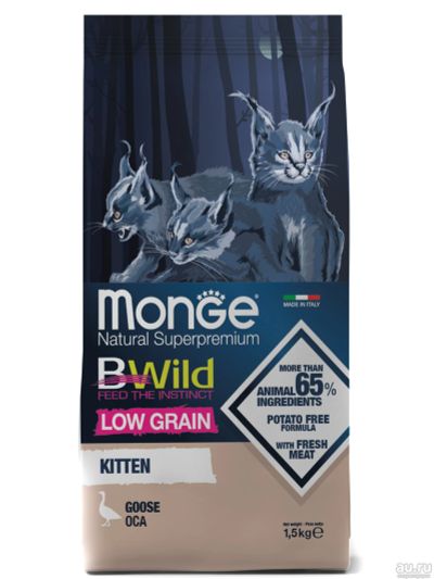 Лот: 18342282. Фото: 1. Monge (Монж) Cat BWild Grain Free... Корма
