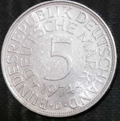 Лот: 15194776. Фото: 1. Германия. 5 марок. 1974 год. Монетный... Остальные страны