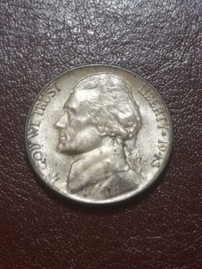 Лот: 21734253. Фото: 1. 5 центов 1943 года. США Jefferson... Америка