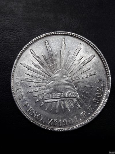 Лот: 15325316. Фото: 1. 1 песо 1901 год. Мексика. Серебро... Америка