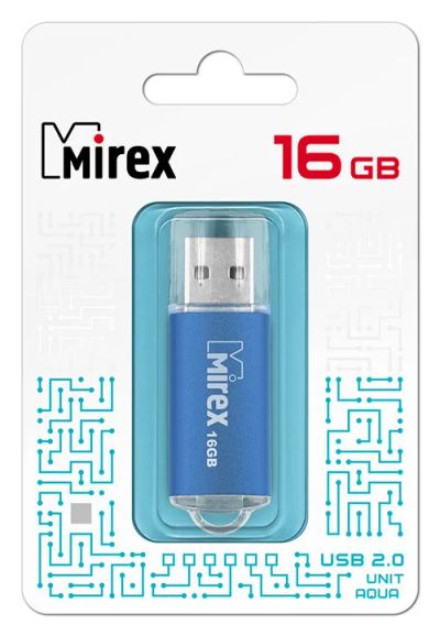 Лот: 17114888. Фото: 1. USB 16 Gb Mirex Unit aqua USB... USB-флеш карты