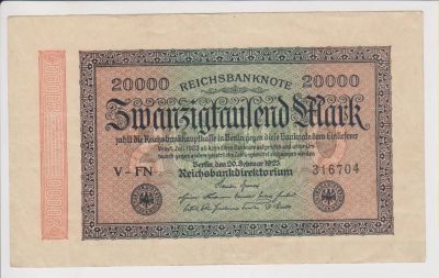 Лот: 11341319. Фото: 1. 20000 марок Германия 1923г. Германия и Австрия