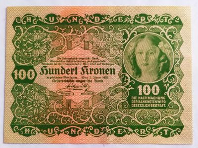 Лот: 25077352. Фото: 1. Австрия 100 крон 1922. Германия и Австрия