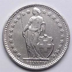 Лот: 147315. Фото: 1. Швейцария. 1/2 франка 1974г. Идеал... Европа