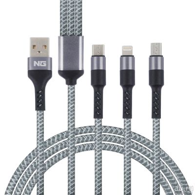 Лот: 18548213. Фото: 1. USB дата кабель 3 в 1 для синхронизации... Дата-кабели, переходники