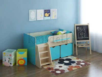 Лот: 5390533. Фото: 1. Кровать детская КД-6. Цвет: топаз... Детские кровати и кроватки
