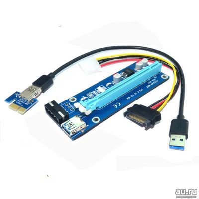 Лот: 12501354. Фото: 1. Райзер (Riser) PCI-E 1x-16x ver... Шлейфы, кабели, переходники