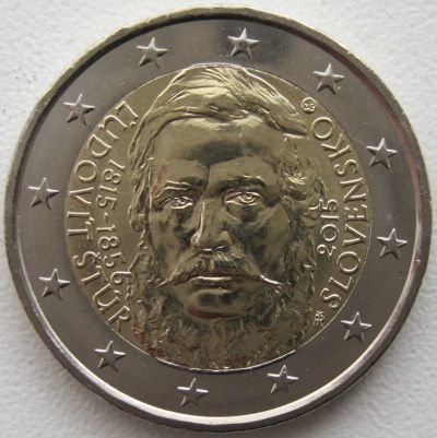 Лот: 6715697. Фото: 1. Словакия 2 евро 2015. 200 лет... Европа