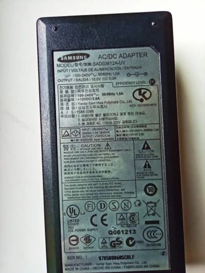 Лот: 25743511. Фото: 1. Блок питания Samsung SAD 03612A-UV. Зарядные устройства, блоки питания для бытовой техники