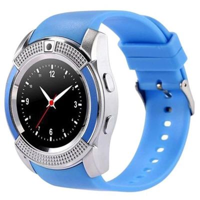 Лот: 12316416. Фото: 1. Умные часы Smart watch V8. Голубые... Смарт-часы, фитнес-браслеты, аксессуары