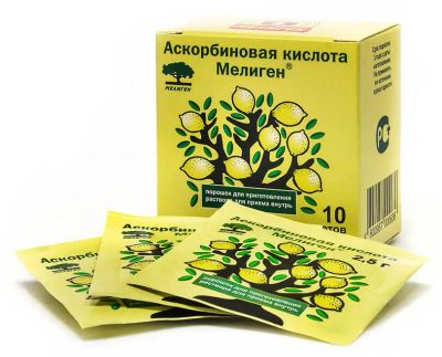 Лот: 24688982. Фото: 1. Аскорбиновая к-та Мелиген пор... Народная медицина, БАДы