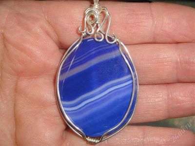 Лот: 1387686. Фото: 1. Изделия,подвеска" Синий Агат... Кулоны, подвески