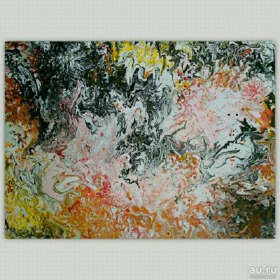 Лот: 10795039. Фото: 1. Картина акрилом "Цветы". Картины, рисунки