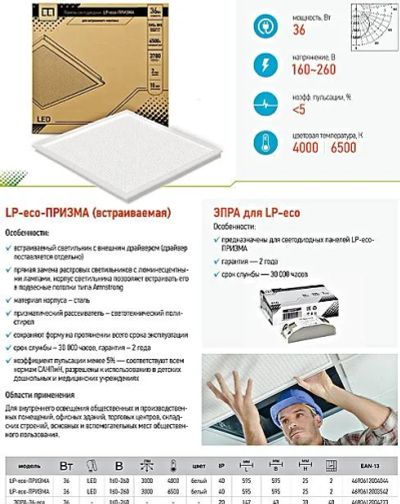 Лот: 7291494. Фото: 1. Светодиодный потолочный светильник... Другое (электрооборудование)