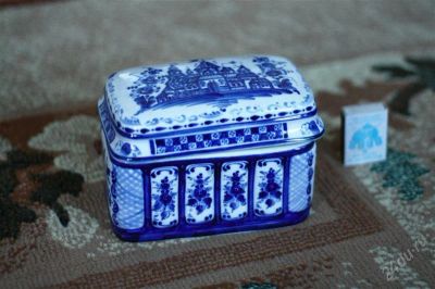 Лот: 781100. Фото: 1. Гжель, шкатулка (продано). Другое (предметы интерьера)