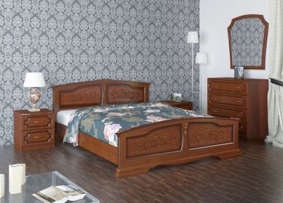 Лот: 20871046. Фото: 1. Кровать Елена 1,6 орех. Кровати