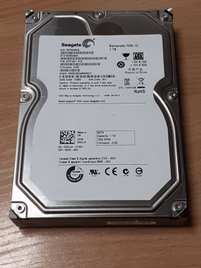 Лот: 18678778. Фото: 1. HDD 1TB Seagate 7200.12 (ST31000524AS... Жёсткие диски