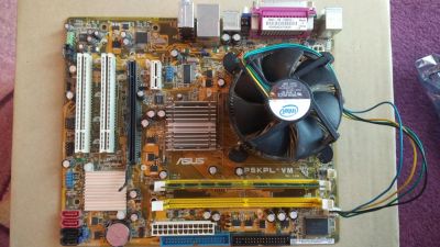 Лот: 7703251. Фото: 1. ASUS P5KLP-VM + Celeron E1400. Материнские платы