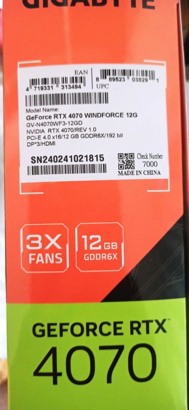 Лот: 22568924. Фото: 1. Видеокарта Gigabyte RTX 4070. Видеокарты