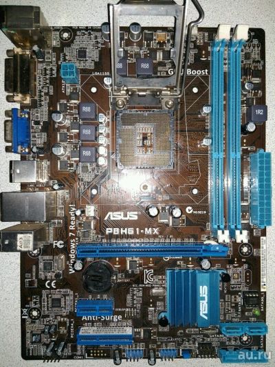 Лот: 10838984. Фото: 1. ASUS P8H61-MX/SI rev. 1.01 (неисправная... Материнские платы