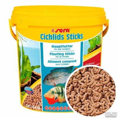 Лот: 16633086. Фото: 1. Корм Sera Cichlid Sticks основной... Корма