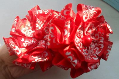 Лот: 8163206. Фото: 1. Банты (резиночки) красные. Цветы из ткани