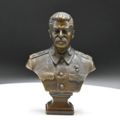 Лот: 25119079. Фото: 1. Бюст бронзовый"Сталин И.В."(SS-116... Фигурки, статуэтки